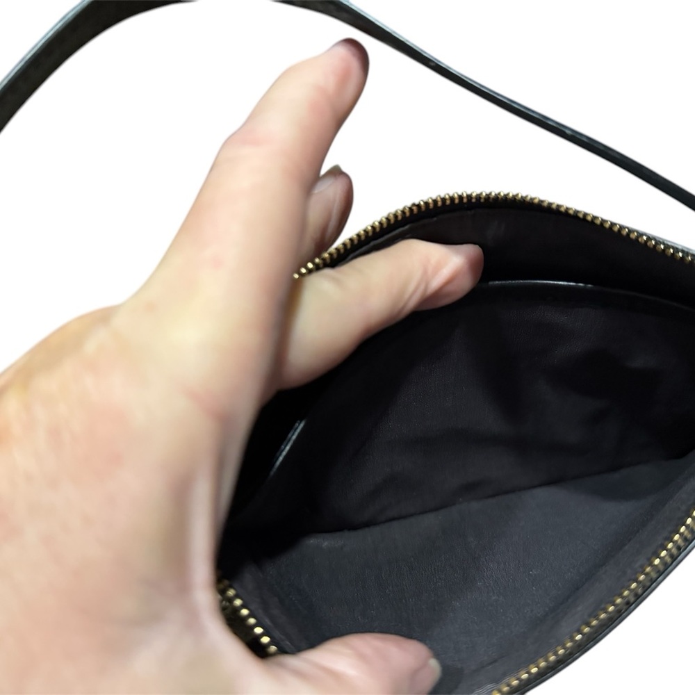 Black Leather Wristlet; NWOT - Picture 4 of 6